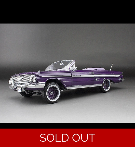 1961 Chevrolet Impala Lowrider Convertible - Deep Purple 1/18 Diecast